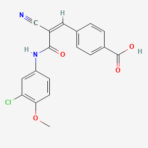 molecular formula C18H13ClN2O4 B2833242 4-[(Z)-3-(3-chloro-4-methoxyanilino)-2-cyano-3-oxoprop-1-enyl]benzoic acid CAS No. 560066-34-4