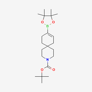 molecular formula C21H36BNO4 B2833257 tert-Butyl 9-(4,4,5,5-tetramethyl-1,3,2-dioxaborolan-2-yl)-3-azaspiro[5.5]undec-8-ene-3-carboxylate CAS No. 1628502-01-1