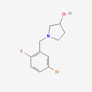 molecular formula C11H13BrFNO B2833287 1-[(5-Bromo-2-fluorophenyl)methyl]pyrrolidin-3-ol CAS No. 1339472-49-9