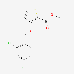 molecular formula C13H10Cl2O3S B2833310 Methyl 3-[(2,4-dichlorobenzyl)oxy]-2-thiophenecarboxylate CAS No. 343375-78-0