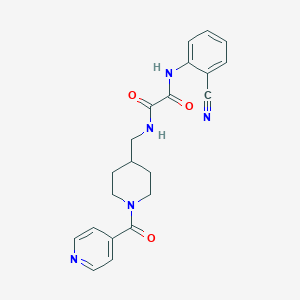 molecular formula C21H21N5O3 B2833312 N1-(2-cyanophenyl)-N2-((1-isonicotinoylpiperidin-4-yl)methyl)oxalamide CAS No. 1448063-56-6