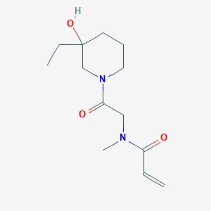 molecular formula C13H22N2O3 B2833321 N-[2-(3-Ethyl-3-hydroxypiperidin-1-yl)-2-oxoethyl]-N-methylprop-2-enamide CAS No. 2199032-10-3