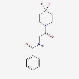 molecular formula C14H16F2N2O2 B2833323 N-[2-(4,4-Difluoropiperidin-1-yl)-2-oxoethyl]benzamide CAS No. 2327531-16-6