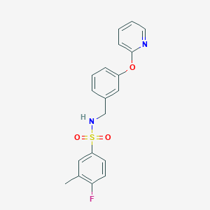 molecular formula C19H17FN2O3S B2833329 4-fluoro-3-methyl-N-(3-(pyridin-2-yloxy)benzyl)benzenesulfonamide CAS No. 1705172-04-8