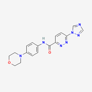 molecular formula C17H17N7O2 B2833337 N-(4-morpholinophenyl)-6-(1H-1,2,4-triazol-1-yl)pyridazine-3-carboxamide CAS No. 1448028-65-6