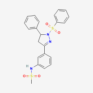 B2833348 N-(3-(5-phenyl-1-(phenylsulfonyl)-4,5-dihydro-1H-pyrazol-3-yl)phenyl)methanesulfonamide CAS No. 851782-61-1
