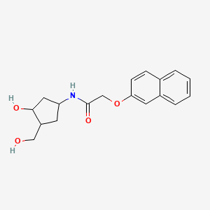 molecular formula C18H21NO4 B2833352 N-(3-hydroxy-4-(hydroxymethyl)cyclopentyl)-2-(naphthalen-2-yloxy)acetamide CAS No. 1421453-08-8