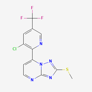 3-Chloro-2-[2-(methylsulfanyl)-[1,2,4]triazolo[1,5-a]pyrimidin-7-yl]-5-(trifluoromethyl)pyridine