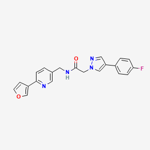 2-(4-(4-fluorophenyl)-1H-pyrazol-1-yl)-N-((6-(furan-3-yl)pyridin-3-yl)methyl)acetamide