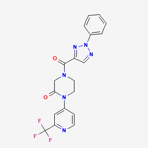 4-(2-Phenyltriazole-4-carbonyl)-1-[2-(trifluoromethyl)pyridin-4-yl]piperazin-2-one