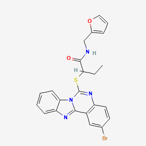 2-[(2-bromobenzimidazo[1,2-c]quinazolin-6-yl)thio]-N-(2-furylmethyl)butanamide