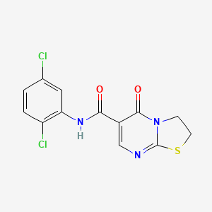 molecular formula C13H9Cl2N3O2S B2833403 N-(2,5-dichlorophenyl)-5-oxo-2H,3H,5H-[1,3]thiazolo[3,2-a]pyrimidine-6-carboxamide CAS No. 443329-66-6