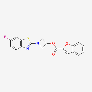 molecular formula C19H13FN2O3S B2833405 1-(6-Fluorobenzo[d]thiazol-2-yl)azetidin-3-yl benzofuran-2-carboxylate CAS No. 1396626-75-7