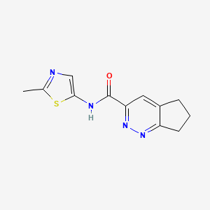 molecular formula C12H12N4OS B2833407 N-(2-methyl-1,3-thiazol-5-yl)-5H,6H,7H-cyclopenta[c]pyridazine-3-carboxamide CAS No. 2415538-31-5