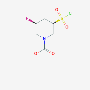 molecular formula C10H17ClFNO4S B2833424 Tert-butyl (3R,5S)-3-chlorosulfonyl-5-fluoropiperidine-1-carboxylate CAS No. 2138576-46-0