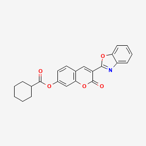 3-(benzo[d]oxazol-2-yl)-2-oxo-2H-chromen-7-yl cyclohexanecarboxylate