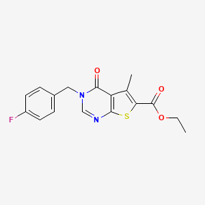 Ethyl 3-[(4-fluorophenyl)methyl]-5-methyl-4-oxothieno[2,3-d]pyrimidine-6-carboxylate