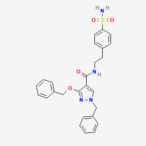 molecular formula C26H26N4O4S B2833433 1-benzyl-3-(benzyloxy)-N-(4-sulfamoylphenethyl)-1H-pyrazole-4-carboxamide CAS No. 1014066-99-9