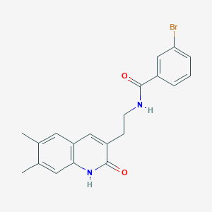 3-bromo-N-(2-(6,7-dimethyl-2-oxo-1,2-dihydroquinolin-3-yl)ethyl)benzamide