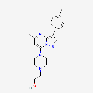 molecular formula C20H25N5O B2833441 2-(4-(5-Methyl-3-(p-tolyl)pyrazolo[1,5-a]pyrimidin-7-yl)piperazin-1-yl)ethanol CAS No. 902037-82-5