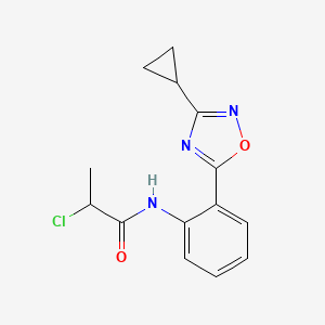 2-Chloro-N-[2-(3-cyclopropyl-1,2,4-oxadiazol-5-yl)phenyl]propanamide
