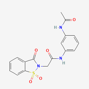 molecular formula C17H15N3O5S B2833450 N-(3-acetamidophenyl)-2-(1,1,3-trioxo-2,3-dihydro-1lambda6,2-benzothiazol-2-yl)acetamide CAS No. 878730-64-4