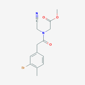 molecular formula C14H15BrN2O3 B2833457 Methyl 2-[[2-(3-bromo-4-methylphenyl)acetyl]-(cyanomethyl)amino]acetate CAS No. 1825551-54-9