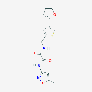 molecular formula C15H13N3O4S B2833459 N'-{[4-(furan-2-yl)thiophen-2-yl]methyl}-N-(5-methyl-1,2-oxazol-3-yl)ethanediamide CAS No. 2380041-77-8