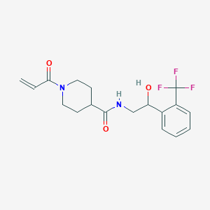 B2833468 N-[2-Hydroxy-2-[2-(trifluoromethyl)phenyl]ethyl]-1-prop-2-enoylpiperidine-4-carboxamide CAS No. 2361897-05-2