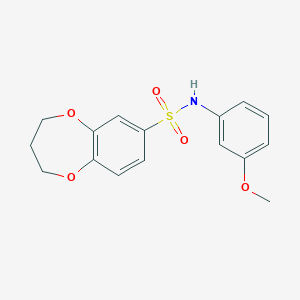 molecular formula C16H17NO5S B2833486 N-(3-methoxyphenyl)-3,4-dihydro-2H-1,5-benzodioxepine-7-sulfonamide CAS No. 942006-98-6