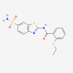 molecular formula C16H15N3O3S3 B2833489 2-(ethylsulfanyl)-N-(6-sulfamoyl-1,3-benzothiazol-2-yl)benzamide CAS No. 886915-40-8