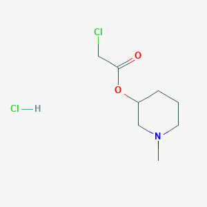 molecular formula C8H15Cl2NO2 B2833490 N-methyl-3-piperidyl chloroacetate hydrochloride CAS No. 86518-41-4