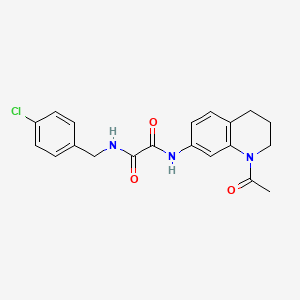 molecular formula C20H20ClN3O3 B2833494 N-(1-acetyl-1,2,3,4-tetrahydroquinolin-7-yl)-N'-[(4-chlorophenyl)methyl]ethanediamide CAS No. 898439-46-8