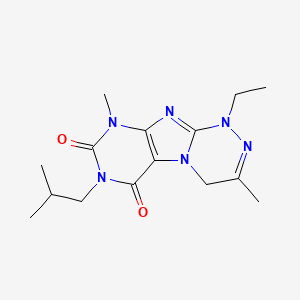 molecular formula C15H22N6O2 B2833495 1-ethyl-7-isobutyl-3,9-dimethyl-1,4-dihydro-[1,2,4]triazino[3,4-f]purine-6,8(7H,9H)-dione CAS No. 922474-53-1