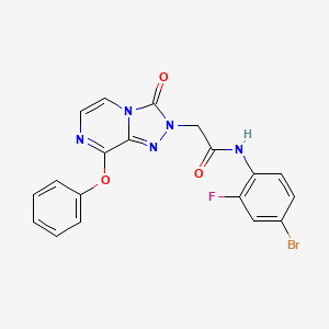 molecular formula C19H13BrFN5O3 B2833500 N-(4-bromo-2-fluorophenyl)-2-{3-oxo-8-phenoxy-2H,3H-[1,2,4]triazolo[4,3-a]pyrazin-2-yl}acetamide CAS No. 1116060-77-5