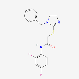 molecular formula C18H15F2N3OS B2833508 2-(1-benzylimidazol-2-yl)sulfanyl-N-(2,4-difluorophenyl)acetamide CAS No. 893361-50-7