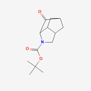 molecular formula C13H19NO3 B2833541 Tert-butyl 2-oxo-4-azatricyclo[4.2.1.0,3,7]nonane-4-carboxylate CAS No. 1808838-62-1