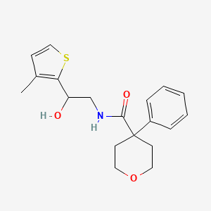 molecular formula C19H23NO3S B2833546 N-[2-hydroxy-2-(3-methylthiophen-2-yl)ethyl]-4-phenyloxane-4-carboxamide CAS No. 1351598-36-1