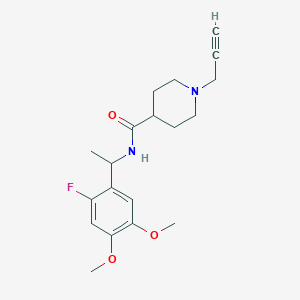 molecular formula C19H25FN2O3 B2833565 N-[1-(2-Fluoro-4,5-dimethoxyphenyl)ethyl]-1-prop-2-ynylpiperidine-4-carboxamide CAS No. 1436207-46-3