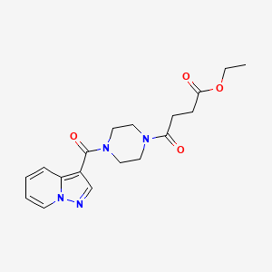 Ethyl 4-oxo-4-(4-(pyrazolo[1,5-a]pyridine-3-carbonyl)piperazin-1-yl)butanoate