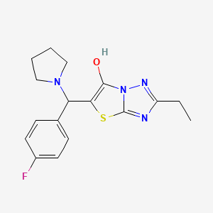 2-Ethyl-5-((4-fluorophenyl)(pyrrolidin-1-yl)methyl)thiazolo[3,2-b][1,2,4]triazol-6-ol