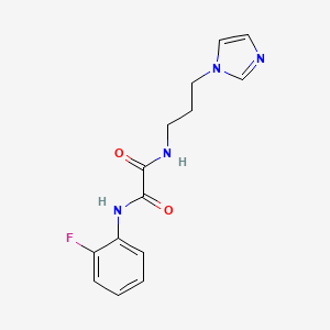 molecular formula C14H15FN4O2 B2833615 N'-(2-fluorophenyl)-N-[3-(1H-imidazol-1-yl)propyl]ethanediamide CAS No. 328091-04-9