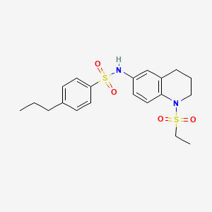 molecular formula C20H26N2O4S2 B2833619 N-(1-(ethylsulfonyl)-1,2,3,4-tetrahydroquinolin-6-yl)-4-propylbenzenesulfonamide CAS No. 946347-59-7