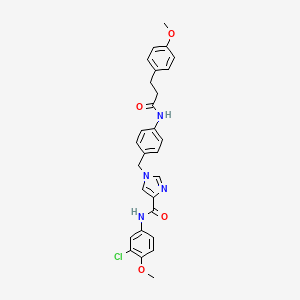 molecular formula C28H27ClN4O4 B2833660 N-(3-chloro-4-methoxyphenyl)-1-({4-[3-(4-methoxyphenyl)propanamido]phenyl}methyl)-1H-imidazole-4-carboxamide CAS No. 1251562-71-6