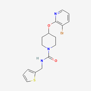 molecular formula C16H18BrN3O2S B2833669 4-((3-bromopyridin-2-yl)oxy)-N-(thiophen-2-ylmethyl)piperidine-1-carboxamide CAS No. 1448046-66-9