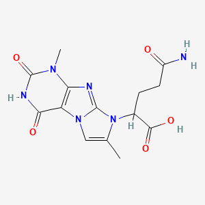 molecular formula C14H16N6O5 B2833705 5-amino-2-(1,7-dimethyl-2,4-dioxo-3,4-dihydro-1H-imidazo[2,1-f]purin-8(2H)-yl)-5-oxopentanoic acid CAS No. 1214112-20-5