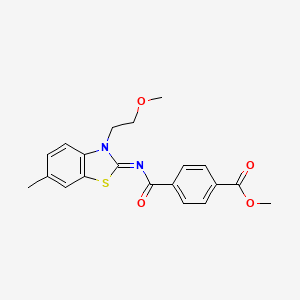 B2833707 (Z)-methyl 4-((3-(2-methoxyethyl)-6-methylbenzo[d]thiazol-2(3H)-ylidene)carbamoyl)benzoate CAS No. 864974-99-2