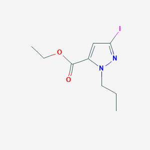 molecular formula C9H13IN2O2 B2833725 Ethyl 5-iodo-2-propylpyrazole-3-carboxylate CAS No. 2226181-92-4