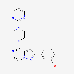 molecular formula C21H21N7O B2833732 2-(3-Methoxyphenyl)-4-(4-(pyrimidin-2-yl)piperazin-1-yl)pyrazolo[1,5-a]pyrazine CAS No. 1326919-77-0