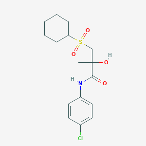 molecular formula C16H22ClNO4S B2833737 N-(4-chlorophenyl)-3-(cyclohexylsulfonyl)-2-hydroxy-2-methylpropanamide CAS No. 338423-98-6
